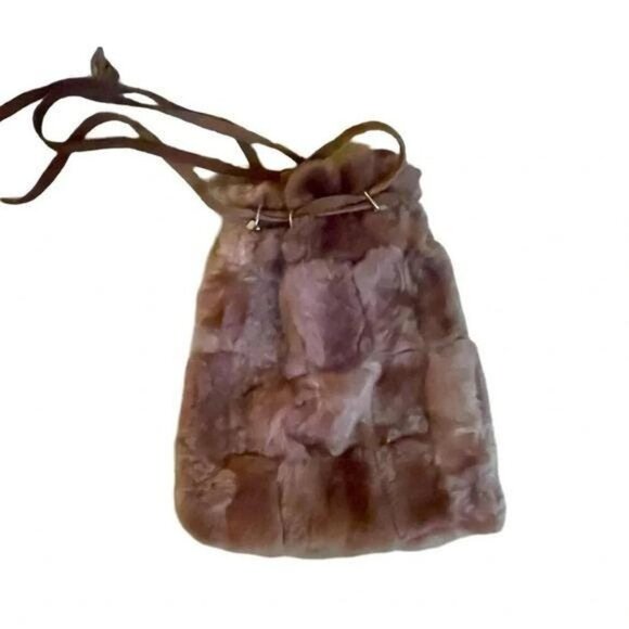 Vintage 1990s Faux Fur & Real Leather Patchwork Bucket Bag – Made in Spain - Picture 2 of 10